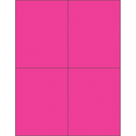 Officespace 4.25 x 5.5 in. Fluorescent Pink Rectangle Laser Labels, 400PK OF2818791